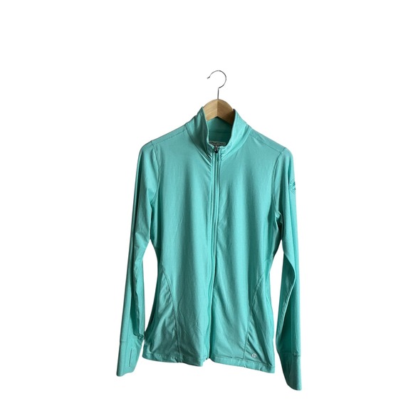 Straight Down Medium Full Zip Golf Jacket Layering Pockets Turquoise - Picture 1 of 11